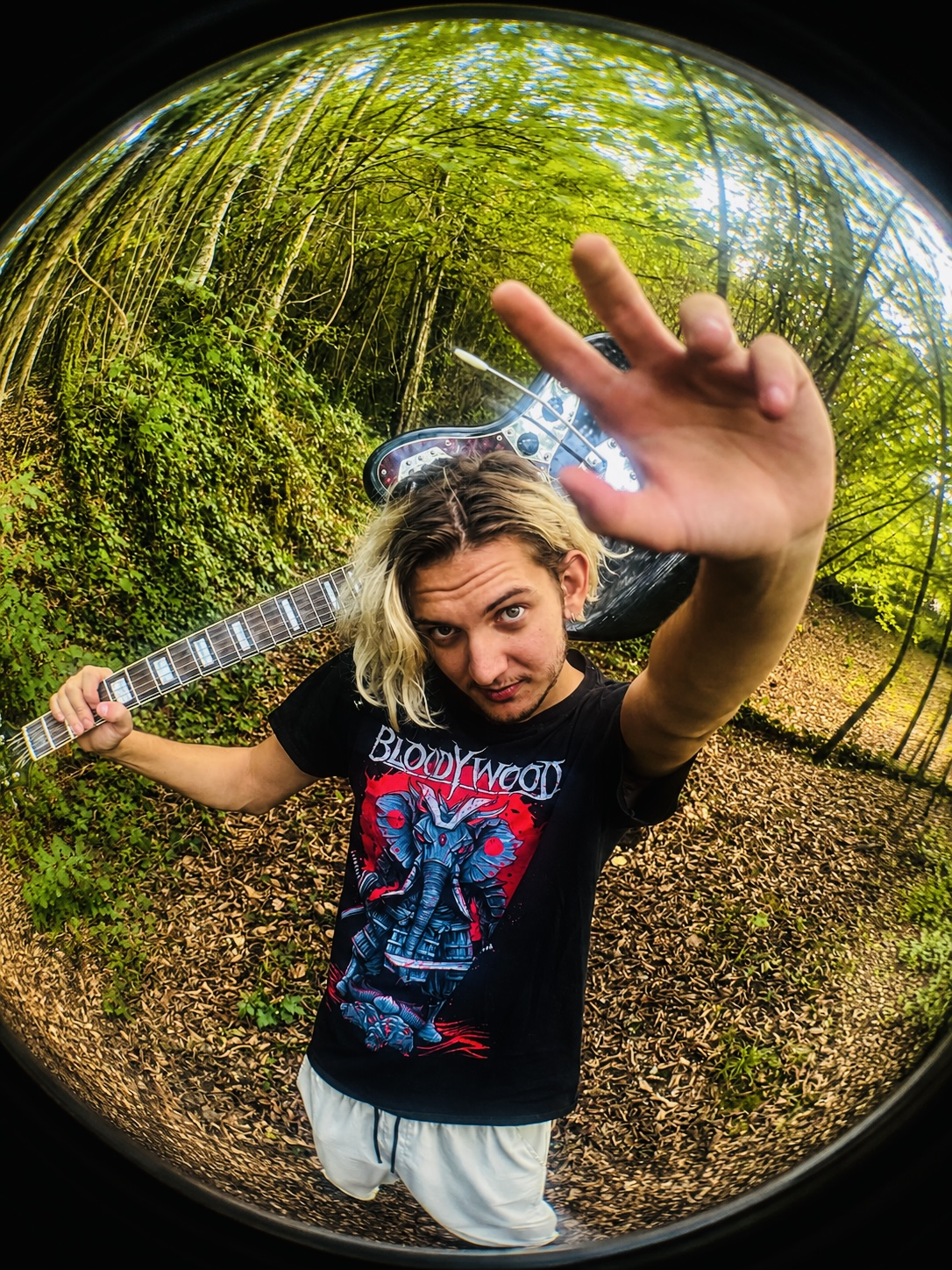 Tom, guitarist of SelfMind, in the woods